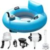 Chaise Longue Gonflable Double Électrique, Support Flottant pour Bateau Moteur d'Eau, Propulseur de Piscine, Bateau Flottant pour Adulte, Équipement Portable de Sports Nautiques