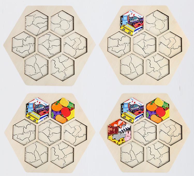 3D Animal & Fruit Theme Puzzle Blocks for Early Education - Creative Jigsaw for Kindergarten & Baby Learning