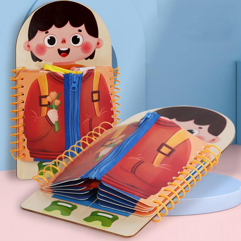 Holz Activity Board Mehrschichtig Für Kinder Montessori Früherziehung Spiele Kleinkinder Ruhige Bücher Sensorische Übung Anziehen Geschenk