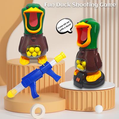 Air-powered Shooting Duck Toys Large Size Duck Funny Gun Toy Electronic Target Practice Toys Soft Bullet Battle Games for Kids
