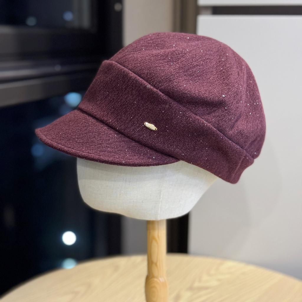 Peaked Cap Women's Autumn and Winter New Fashion Fine Flash Equestrian Hat Retro Versatile High End Newsboy Hat