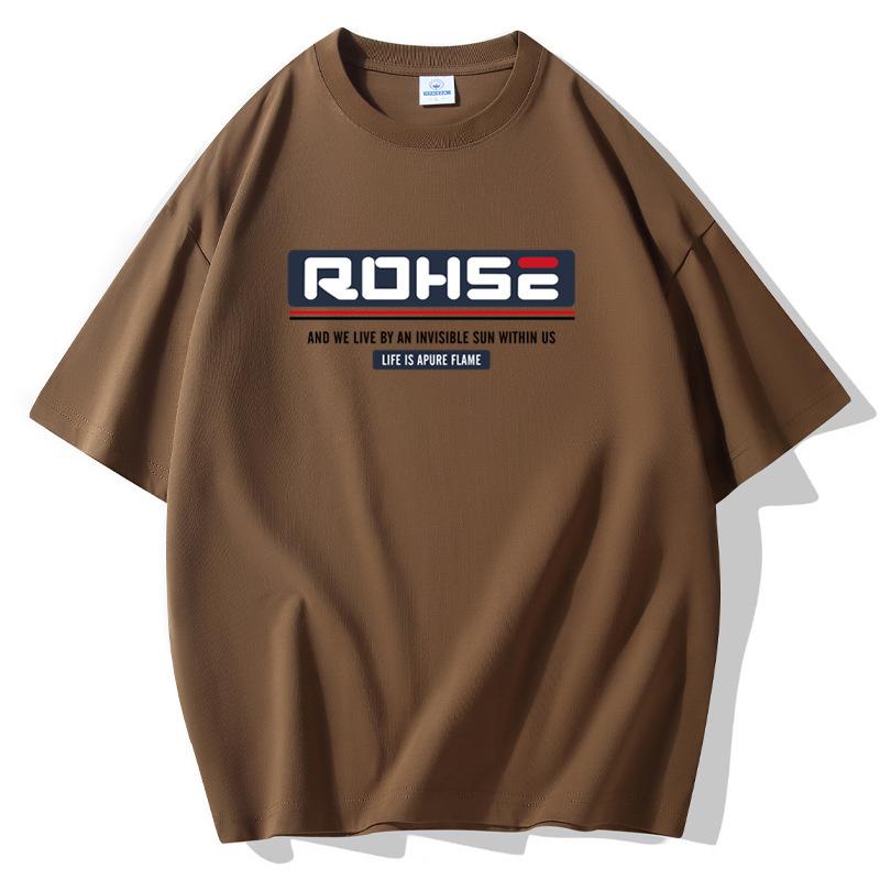 

S-5XL Мужские модные футболки 100% хлопок Футболка с короткими рукавами S коричневый