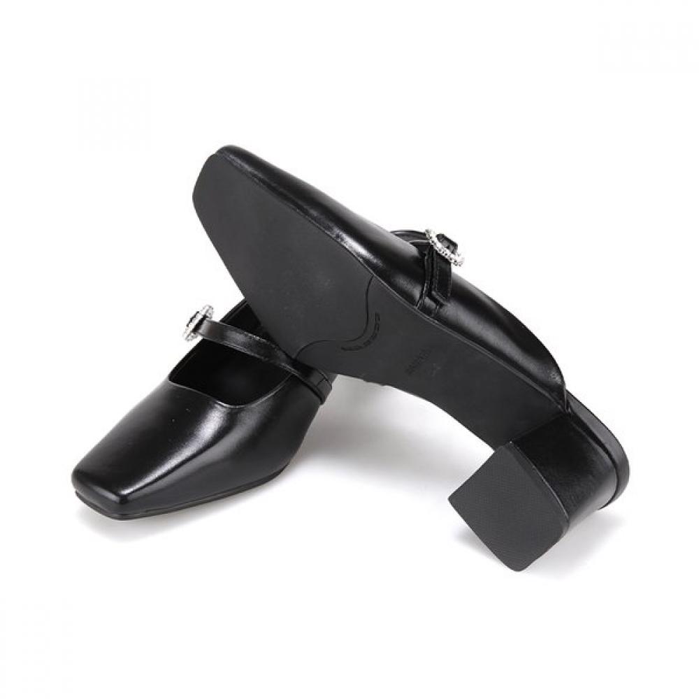 BARBARA 5.5cm Dress Mule Leather Jewel Buckle 2colors Bbj205