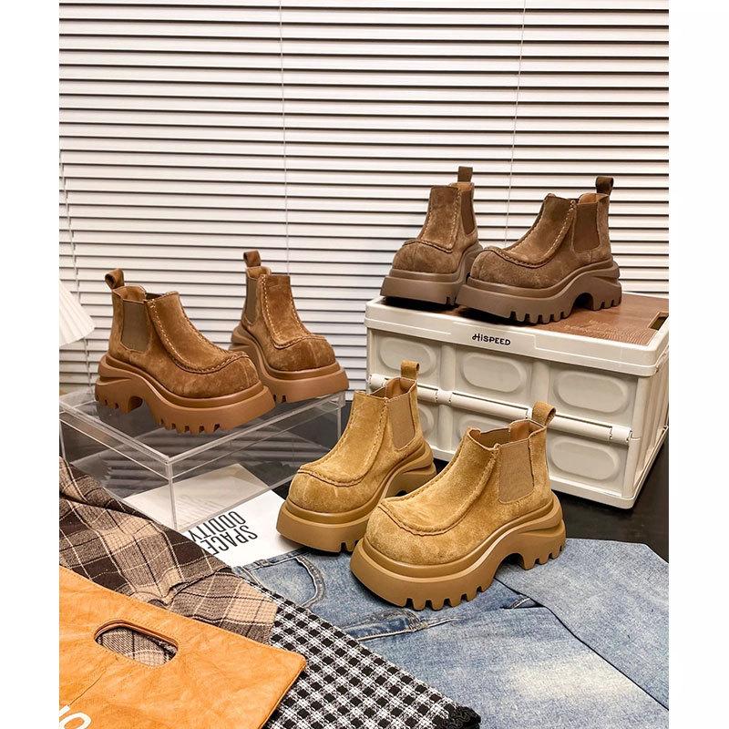 British style platform Martin boots women's 2025 autumn and winter new retro leather women's boots heightening short boots locomotive boots