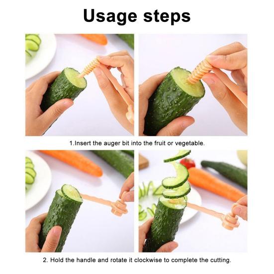 Spiral Cutter Peeler Set Stainless Steel Vegetable Spiralizer for Cucumber Carrot Ergonomic