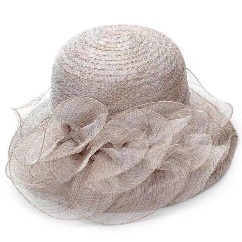 UPF 50+ Korean Style Sun Hat Women Foldable Organza Sheer Visor Outdoor Beach Travel Fashion Bucket Cap