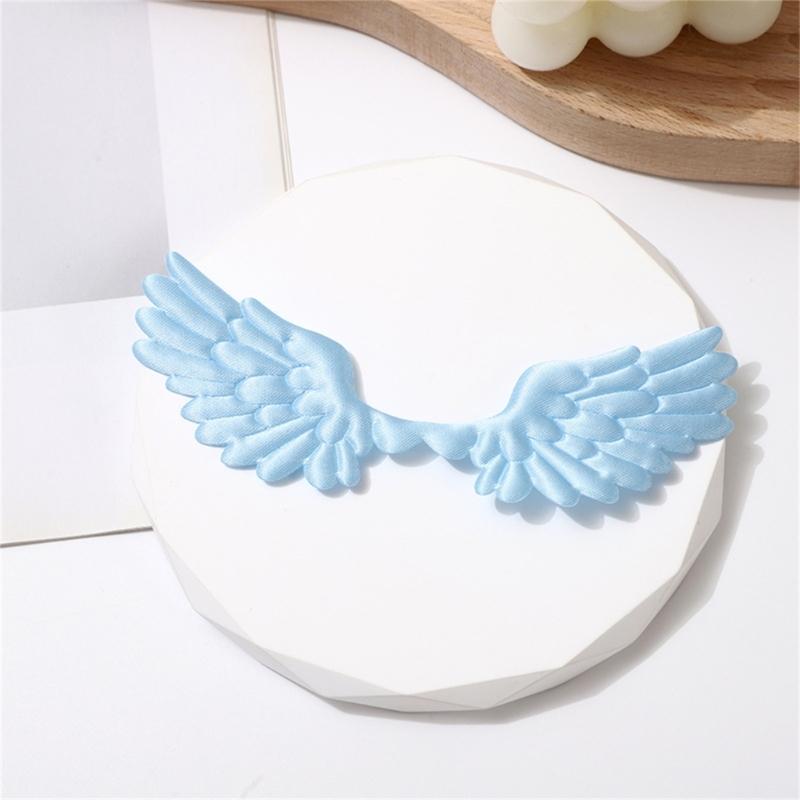 10Pcs Fabric Wing Charm Embossed Fabric Wing Appliques For Handmade Art Craft Home Decoration Clothing Sewing Craft