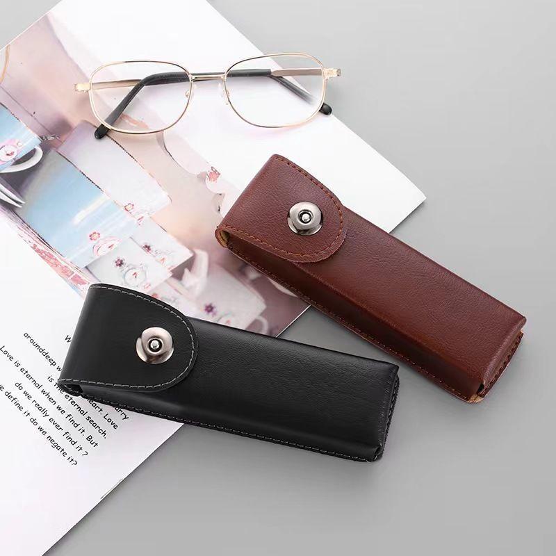 Elegant Classic Leather Presbyopic Glasses Case Outdoor Glasses Secure Storage Compartment