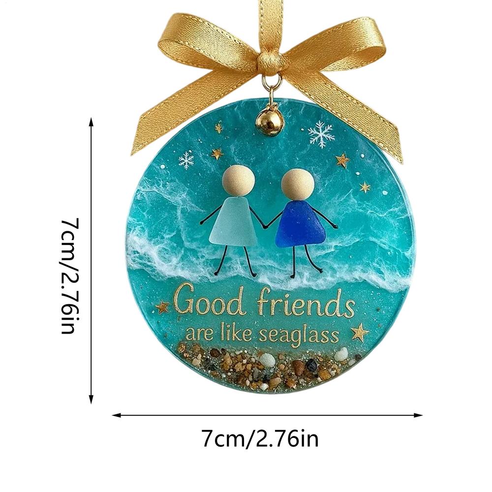 Friendship Ornaments for Women Friends 2D Acrylic Decorative Pendant for Christmas Tree Friend Keepsake Pendant for Colleague