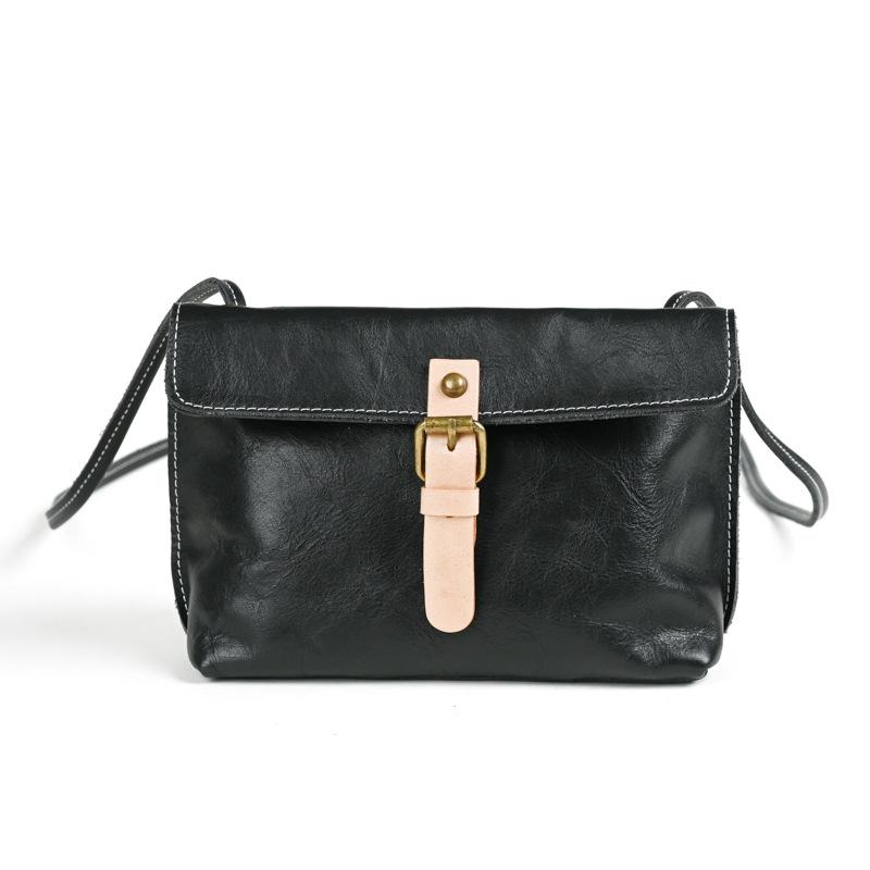 Johnature Vintage Genuine Leather Women Small Bag Versatile Leisure Natural Soft Cowhide Solid Color Shoulder & Crossbody Bags