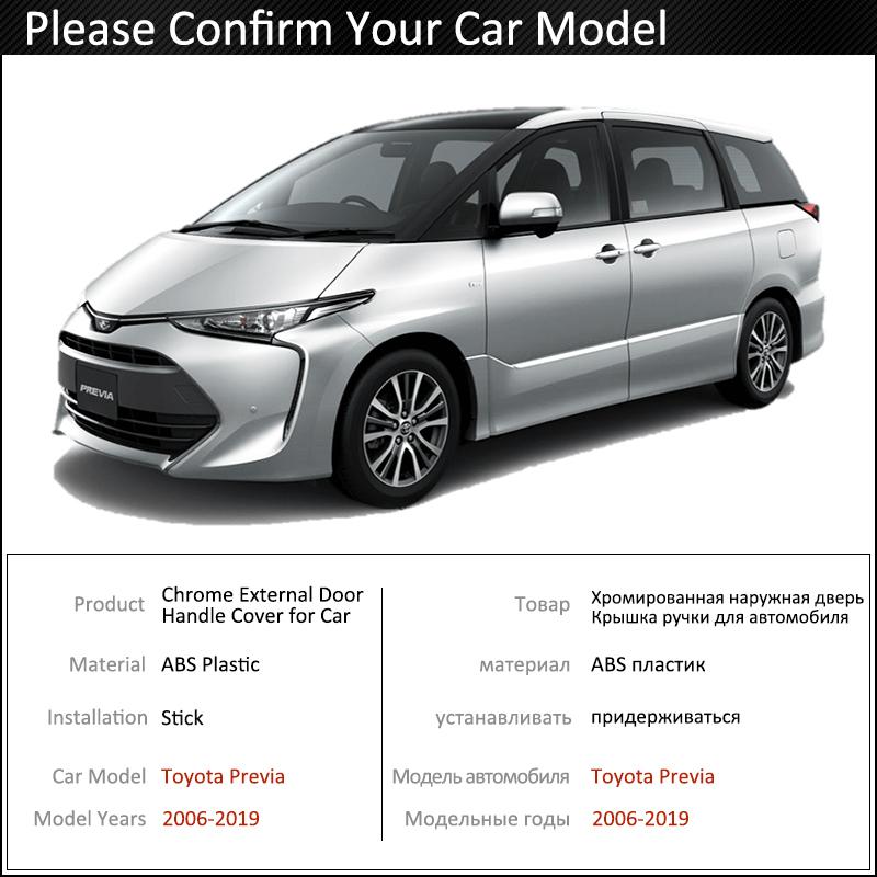 Black Carbon Fiber Door Handle Cover for Toyota Previa Tarago Estima Aeras XR50 2006~ Accessories Stickers Trim Set Chrome