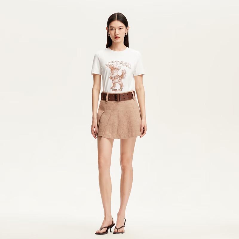 VEROMODA 2025 Summer Cotton Cat Print Short Sleeve T-Shirt XS