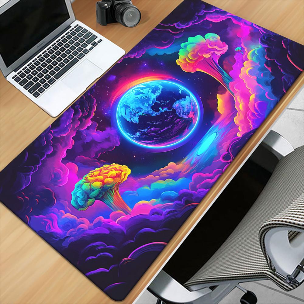 Neon Planet XXL Gaming Mouse Pad HD Printed Multifunctional Desk Mat Keyboard Pad for Gamers
