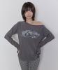 TYPESERVICE One Shoulder Raglan Top [Charcoal]