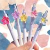 1pc Cute Flower Gel Pens Fast Drying ST Study Pens for Students Kawaii Pens High Quality Exam Writing Supplies Floral Style ST Tip Neutral Pen, Limite