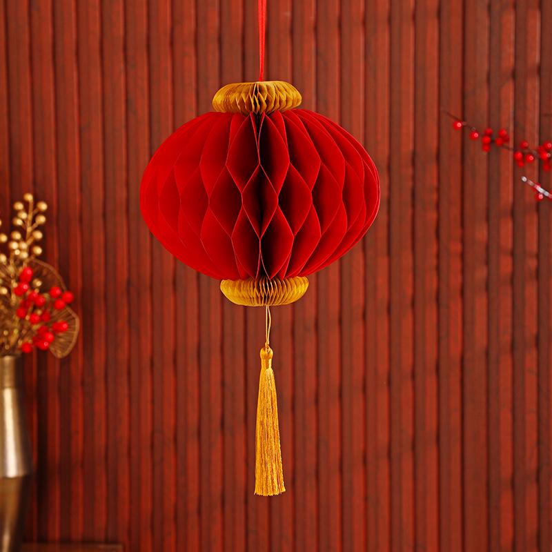 Red Honeycomb Ball Lantern - New Year and Spring Festival Hanging Decoration