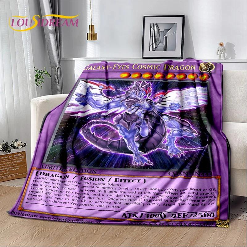 3D Monster Gold Card Cartoon Yu-Gi-Oh Anime Dack Magician Game Soft Flannel Blanket for Bed Bedroom Sofa Picnic,Outdoors Leisure