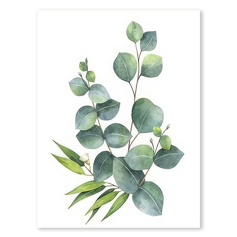 Nordic Sage Greenery Leaves Posters Scandinavian Eucalyptus Leaf Canvas Painting Minimalist Room Wall Art Home Decor Mural