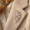 Enamel Brooch Pin, 3D Flower Design with Sparkling Rhinestones, Lightweight Alloy Strong Buckle Badge for Coats Shirts Bags Accessories Solid Metal
