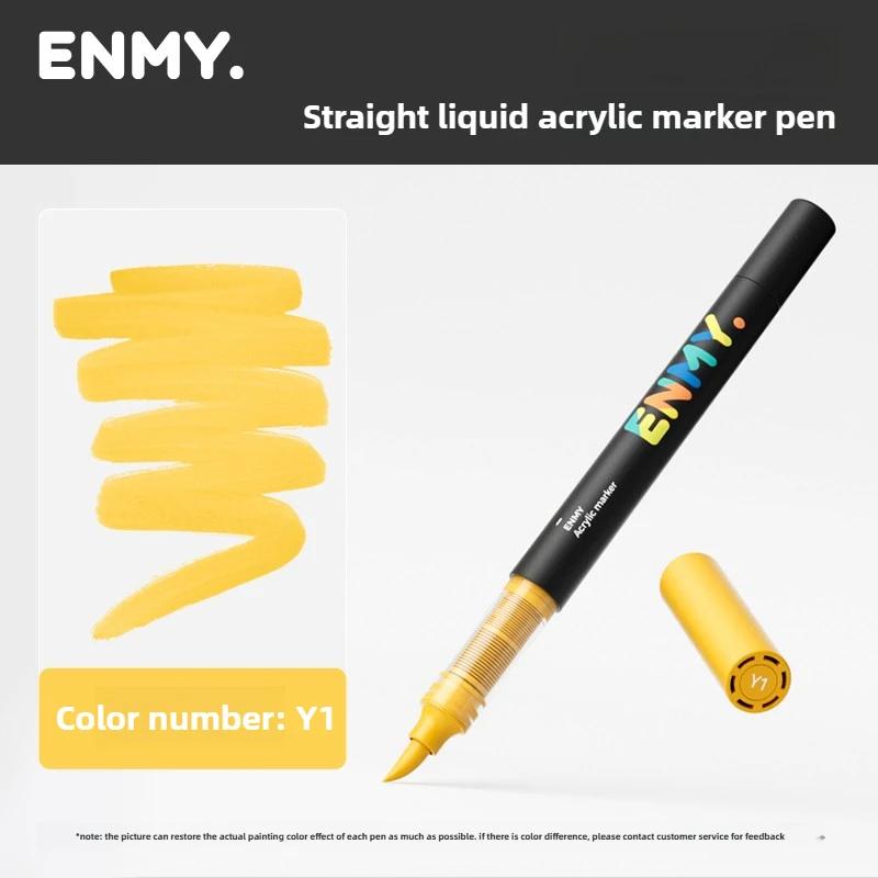 1 Pieza ENMY 60 Colores Marcadores Acrílicos Líquidos Directos Mezclables Punta Suave No Transparentes Marcadores de Arte Material Escolar Papelería