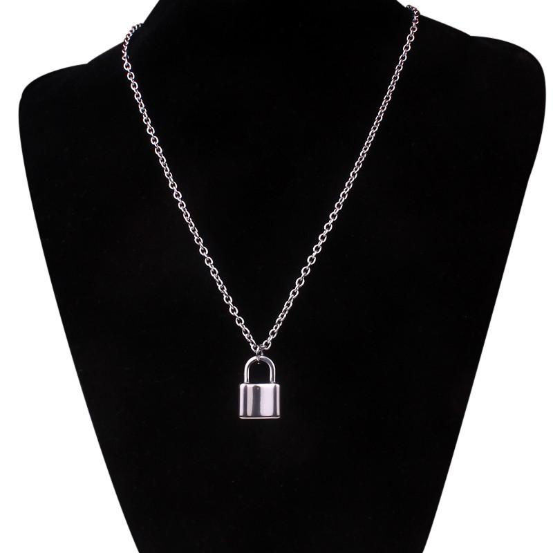 Unisex Trendy Lock Pendant Necklace - Ins Fashion Metal Chain for Men Women - Cool European American Accessories