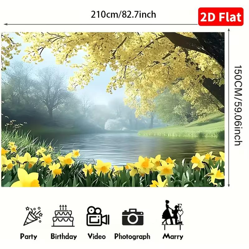 2D Peaceful Nature Scene Background for Meditation and Relaxation Spaces