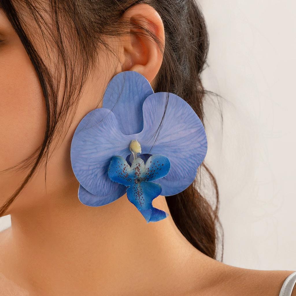 IngeSight.Z Classic Pink Butterfly Orchid Pendant Earrings Exaggerated Large Flower Earrings for Women 2026 Ear Jewelry Gift