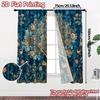 2pcs, 2D FLAT PRINTING Curtains (Without Rod) Floral Harmony(1) Popular Light Filtering Curtains Versatile Polyester Fabric