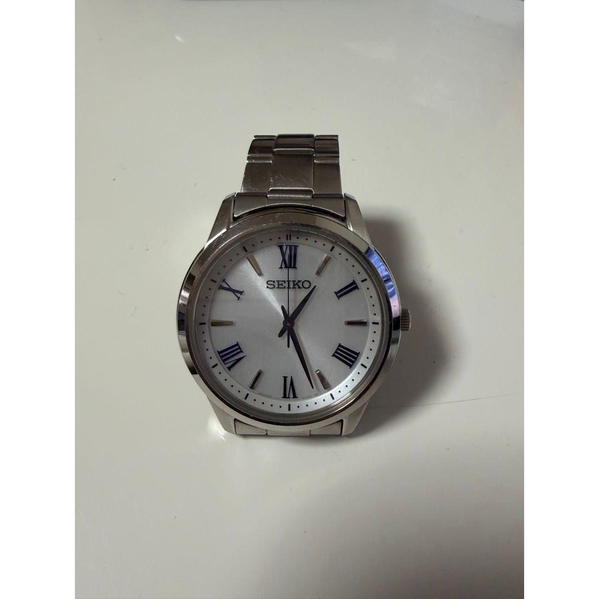 SEIKO Men s Watch Silver Quartz Roman Numerals V131-0AG0 Working Item