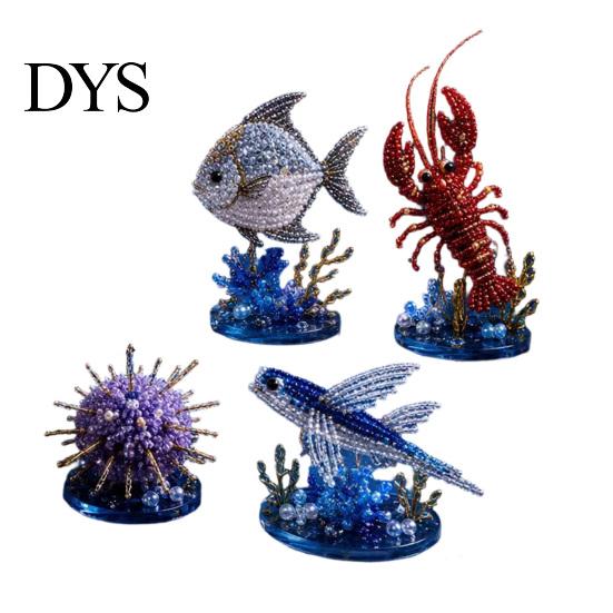 3D Beaded Animal Kit Tiny DIY Kit, Cute Mini Sea Life Beads Embroidery Relaxing Craft Activity Handmade Bead Art Making Set for Adults, Lovers Project