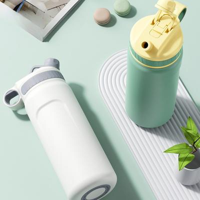 316 Stainless Steel Large Capacity Vacuum Cup Simple Student Double Drinking Straw Cup Outdoor Portable Sports Kettle