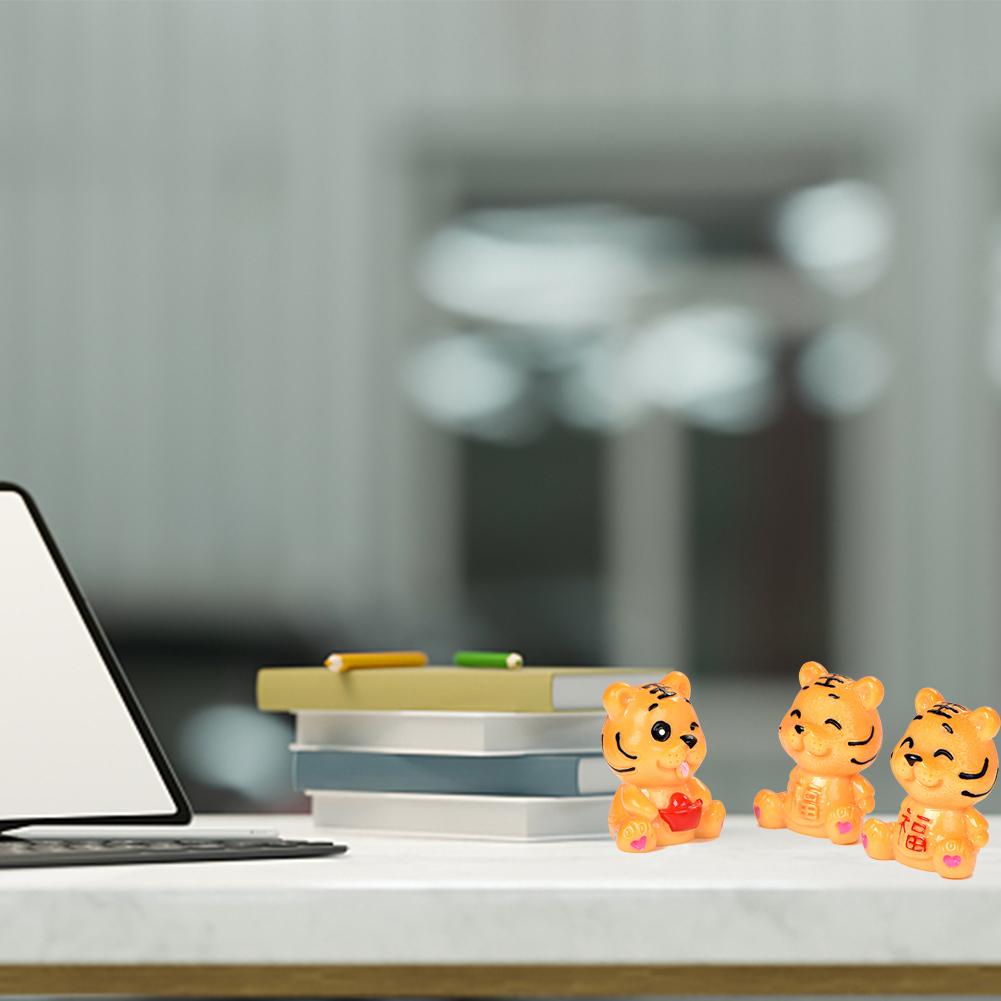 Cute Blessing Fortune Tiger-shaped  Ornaments, Micro Landscape Gardening Resin Decoration, Desktop Crafts Display Home Decor