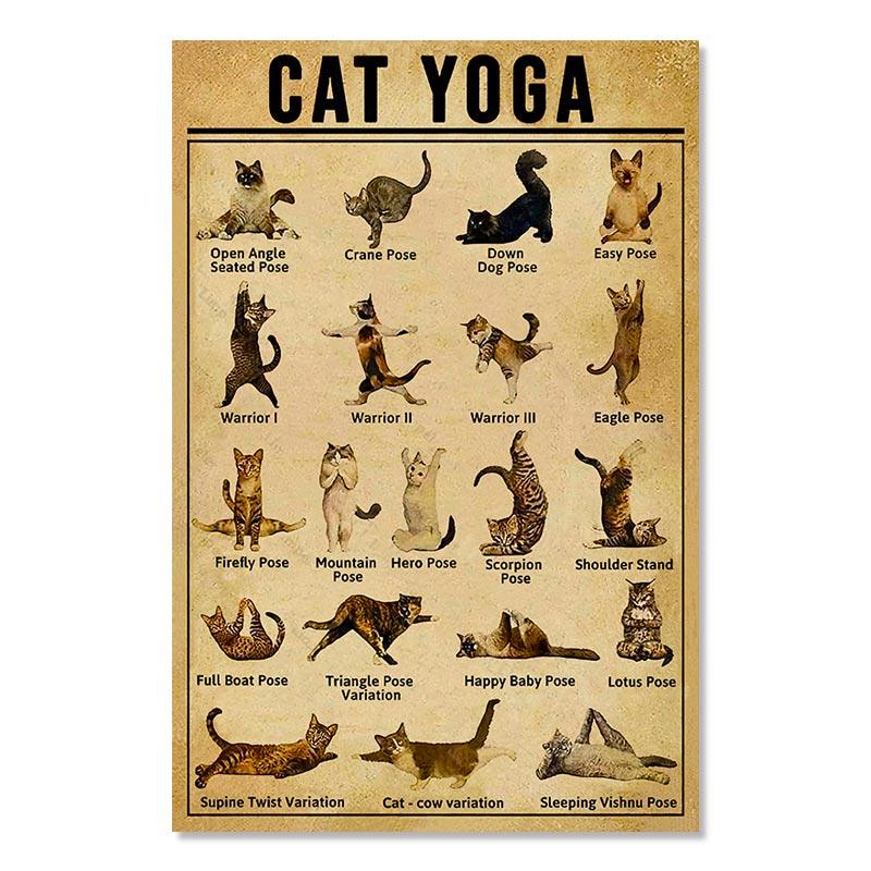 Vintage Yoga Chakra Awakening Postere și imprimeuri Iubitor de yoga Mișcarea mâinii Relaxați-vă pictura pe pânză Modern Wall Home Decor Pictures