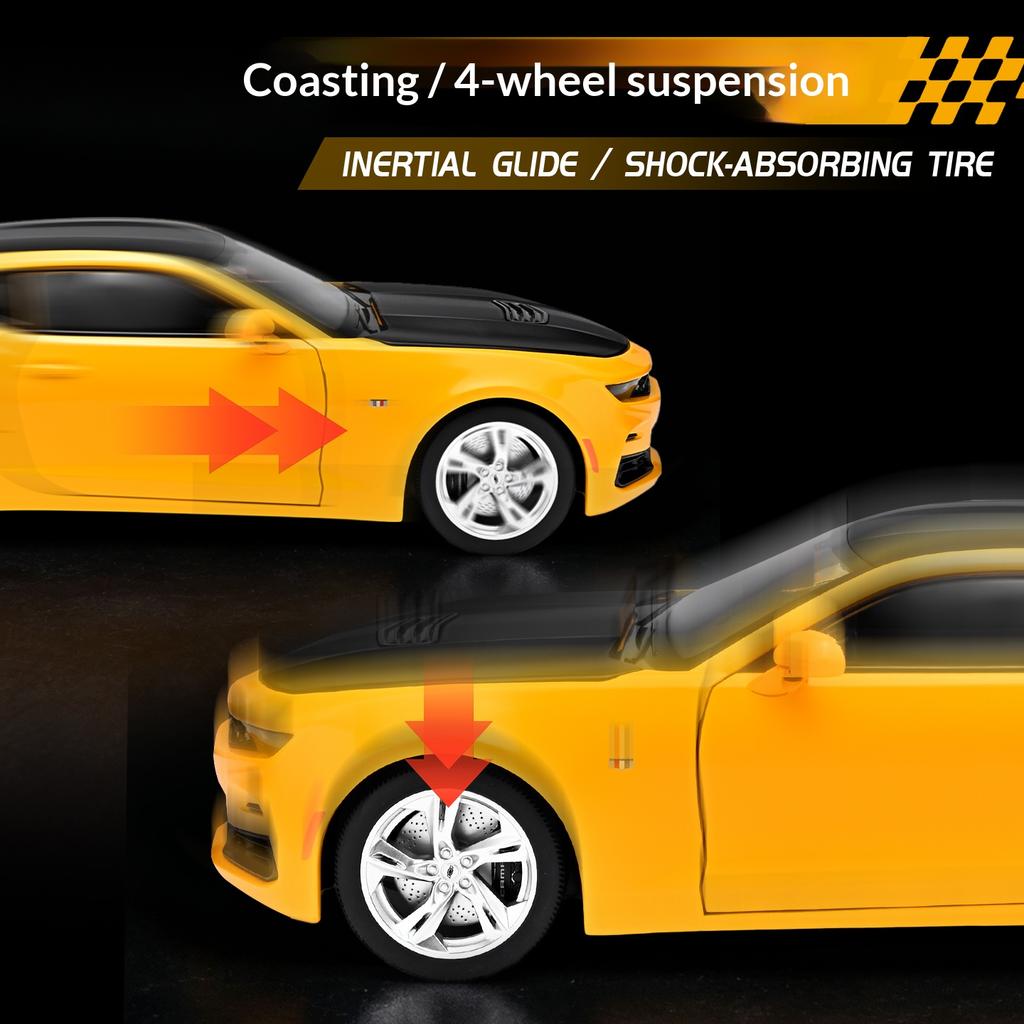 1:18 Chevrolet Camaro Sedan Alloy Die-cast Simulation Car Model Bumblebee Sports Car Model Children's Toy Car Collection