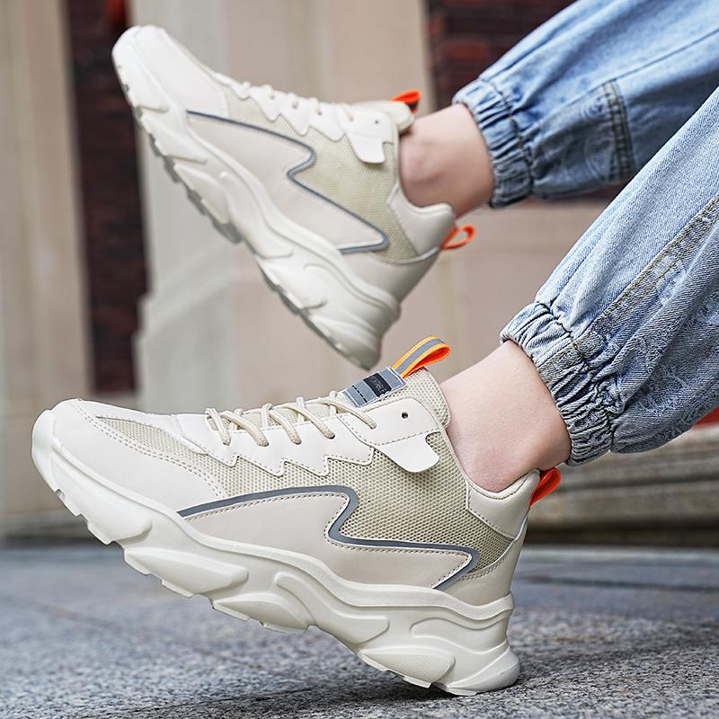 Fashion Men's Sports Shoes Outdoor Lace-Up Low-Top Reflective Material Running Shoes Suitable for Jogging Running Sports Shoes