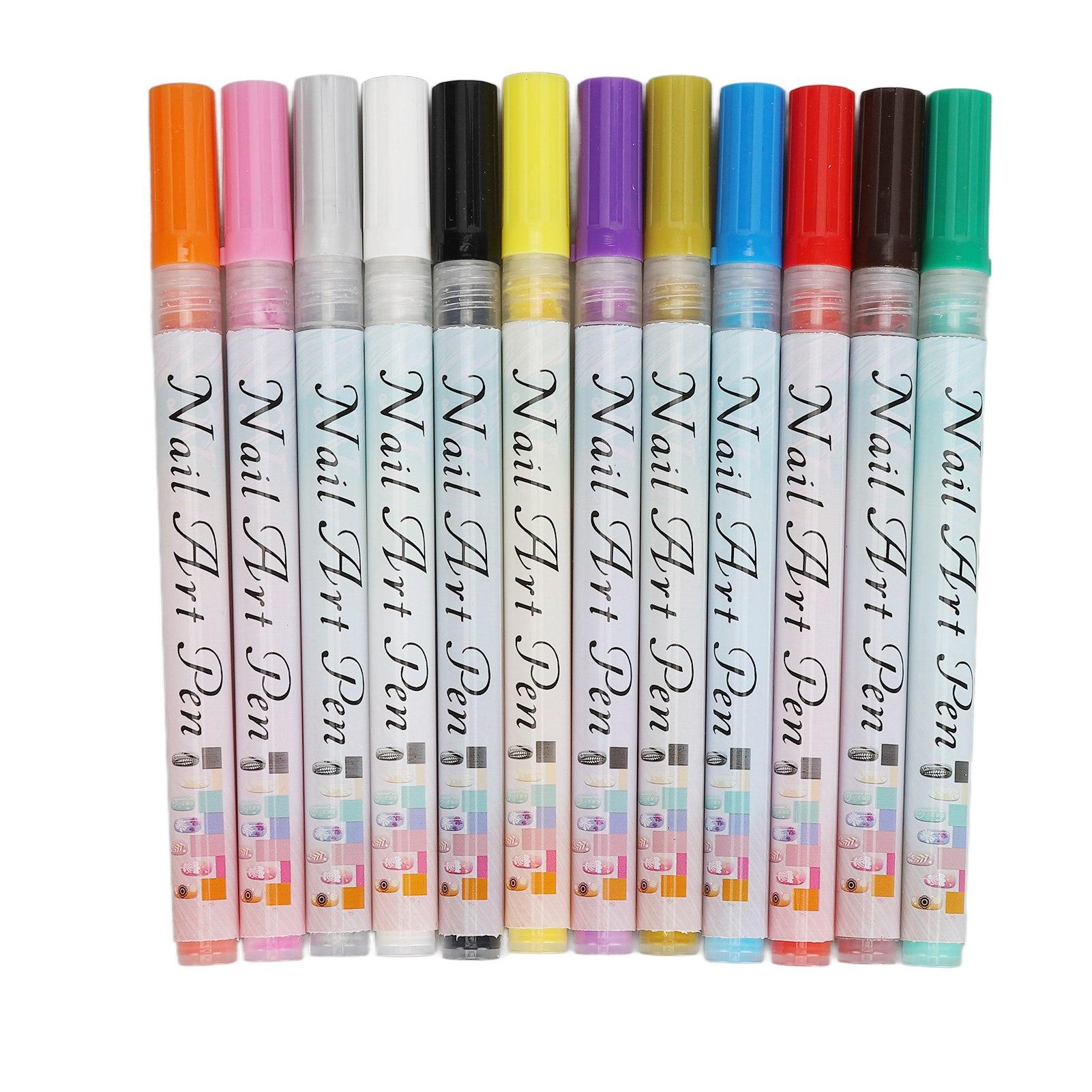 

Набор из 12 цветных ручек для дизайна ногтей, ручка для рисования граффити, маникюрные инструменты для рисования своими руками