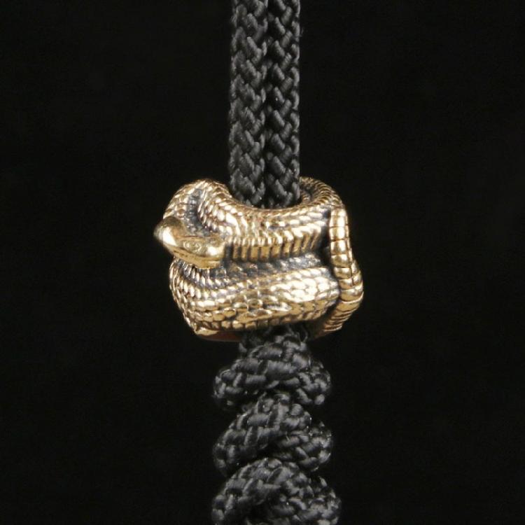 3Pcs Light Weight Snake Shape Metal Beads Metal Hanging Charm Paracord Beads Bracelets Lanyard Pendants Accessories