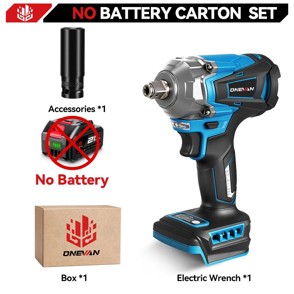 ONEVAN Brushless Electric Impact Wrench 1/2 Inch Cordless Hexs Socket Kit 3 In 1 Screwdriver Tool For Makita 18V Battery