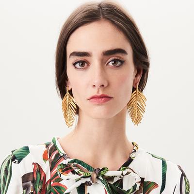 New Leaf Earrings For Women Boho Ethnic Big Metal Pendant Earrings Jewelry Christmas