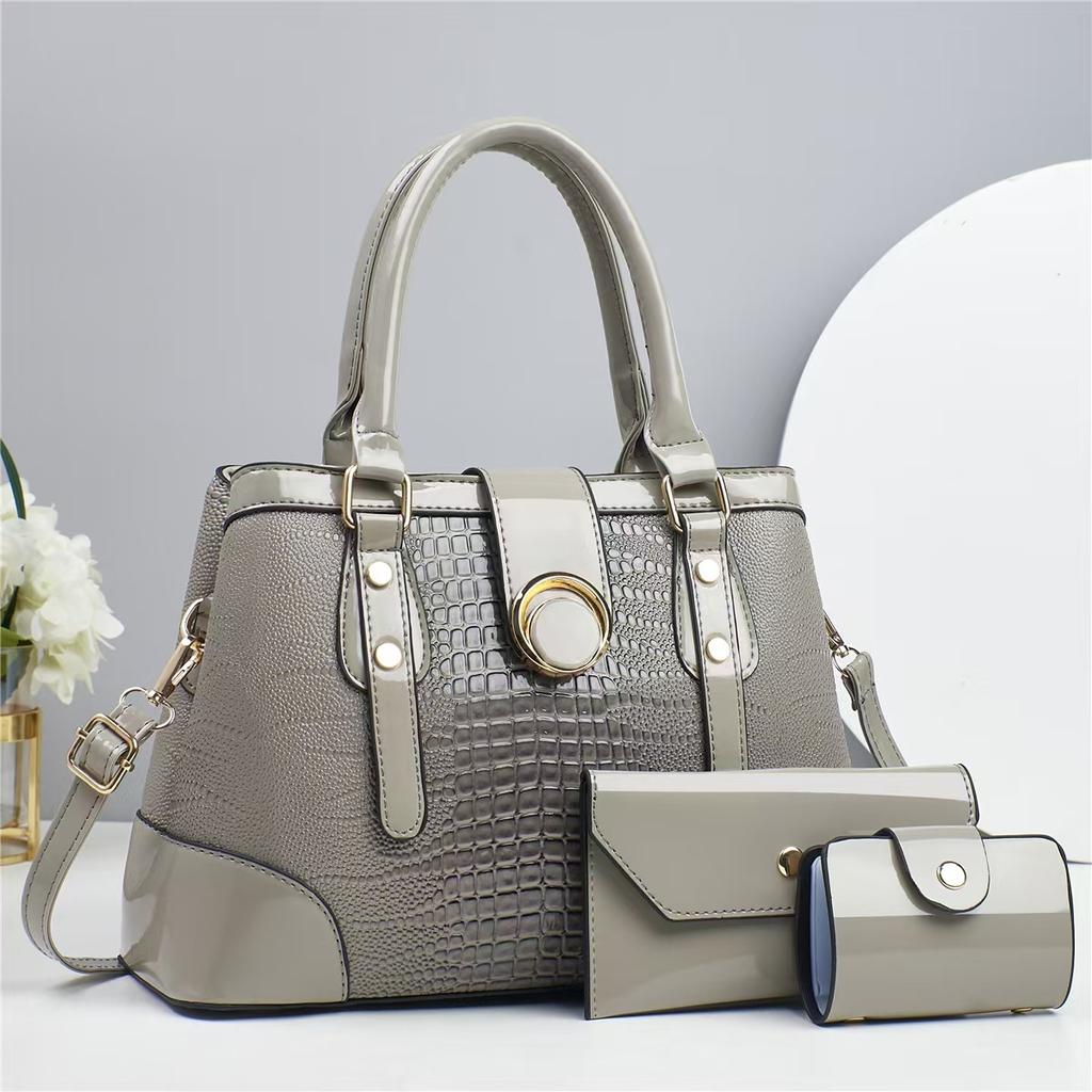 Luxury 3piece Set Women Brand Purses and Handbags Faionable Shoulder Crossbody Bag Large Capacity Designer Commuting Tote Bag