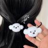 Cute Teddy Puppy Heart Scrunchie: Soft Girly Pigtail Hair Tie for Kids' Ponytails