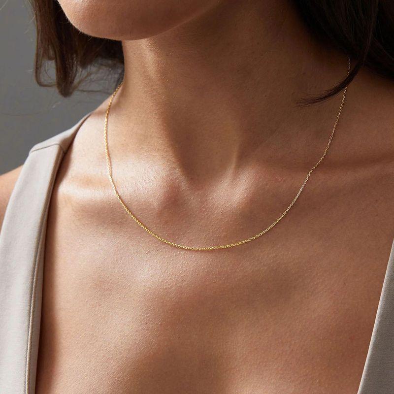 Emanco 14K Gold Stainless Steel Necklace Women's Stylish Simple and Versatile Thin Chain Fashion Titanium Steel Ornament