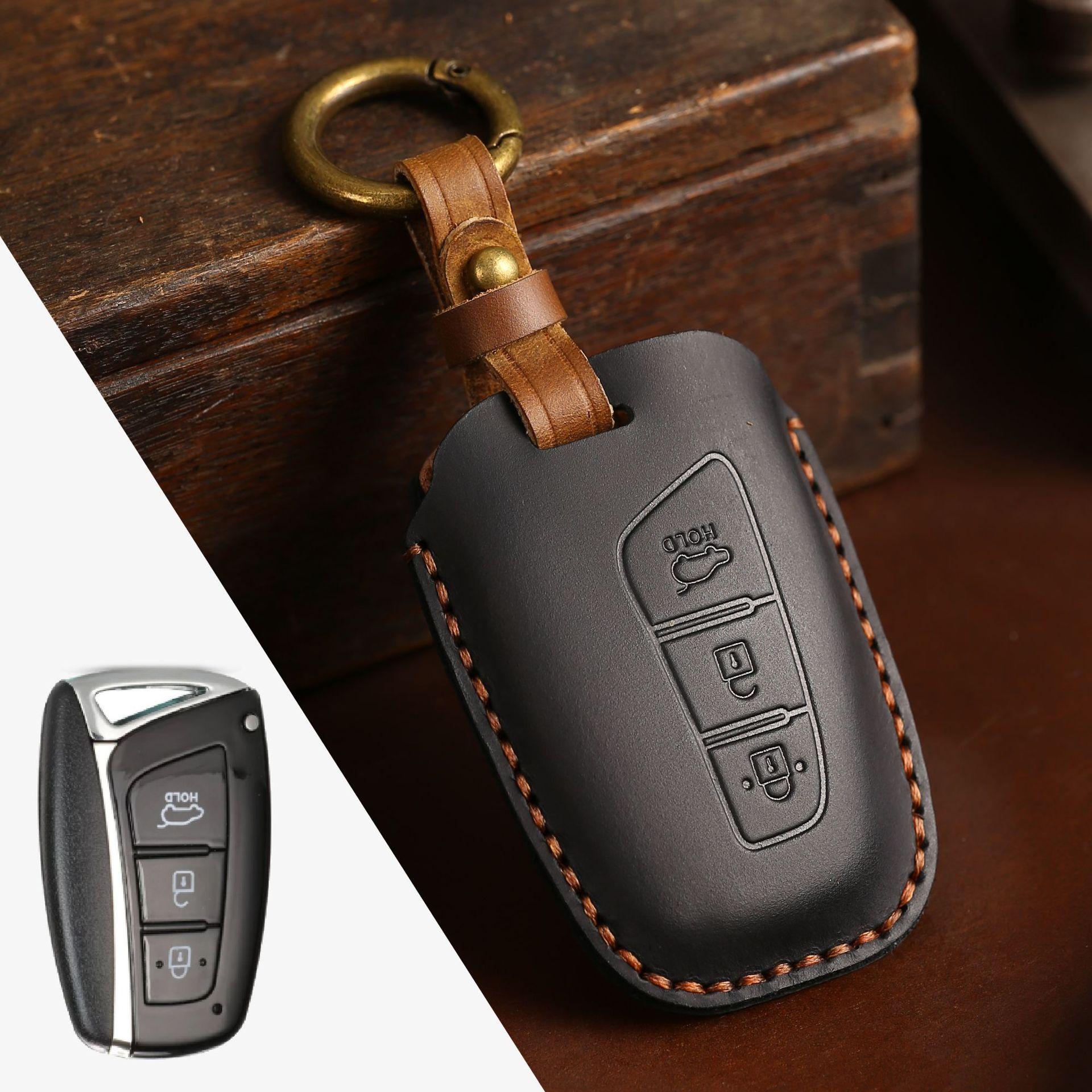 

Popular car key bag is suitable for modern ix45 Elantra Rena Tucson car key cover leather