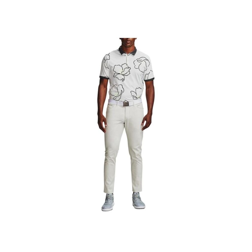 Under Armour Golf Casual Floral Polo Shirt Men Tops White 1358781-112