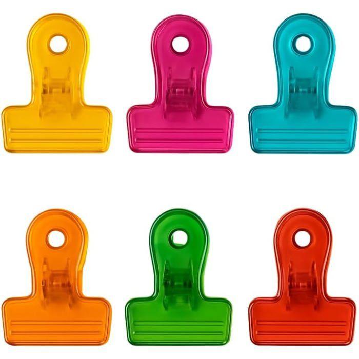 

Набір з 6 різнокольорових магнітних кліпс для нотаток, фотографій або закривання пакетів