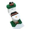 Christmas Themed Santa Claus Snowman Pattern Toilet Cover Three Piece Set For Holiday Bathroom Decor