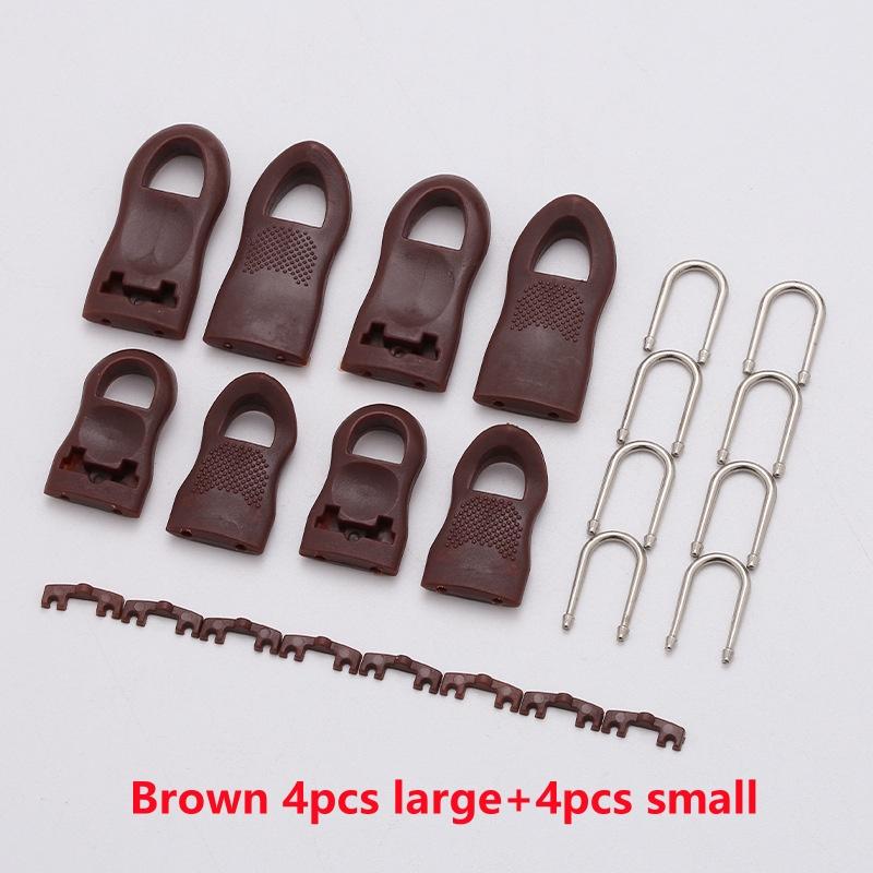 8Pcs Replacement Zipper Head Tool-free Removable Zipper Puller for Luggage Schoolbag End Fit Rope Tag Clothing Zip Fixer Broken