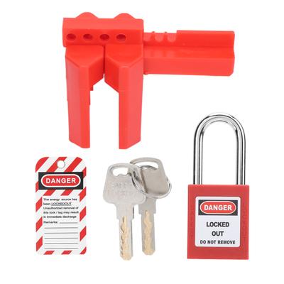 Lockout Tagout Lock Kit Adjustable Durable with Padlock Warning Label Key for Industrial