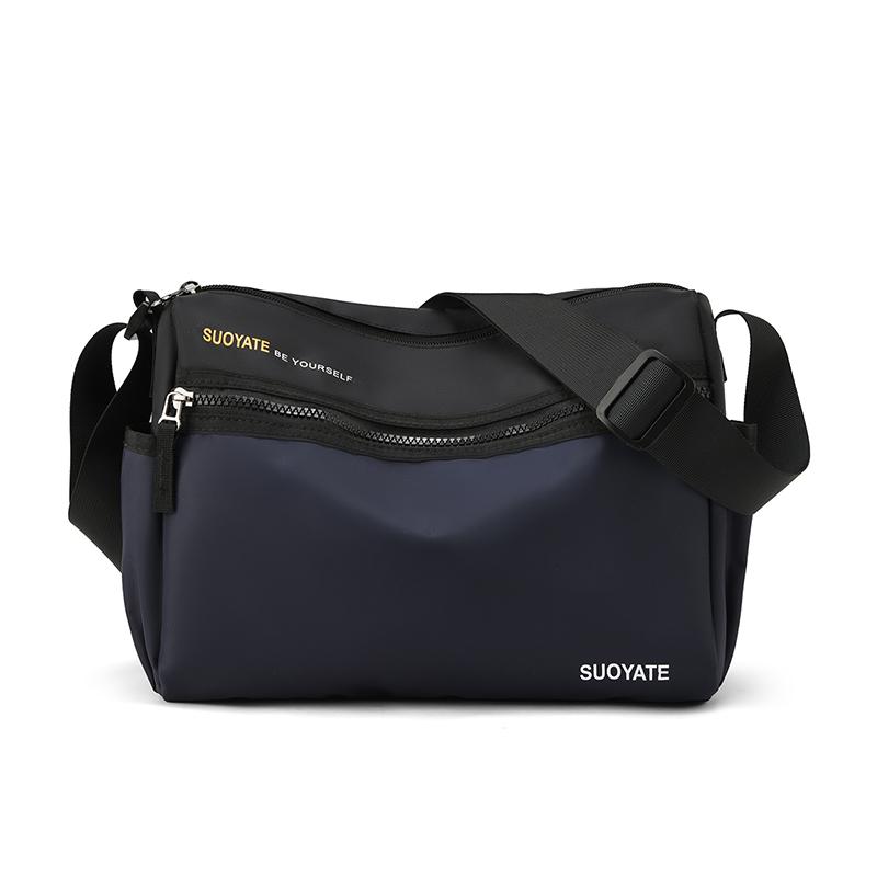 

Мужская сумка, большая вместимость, горизонтальная сумка через плечо, водоотталкивающая сумка через плечо Small синий