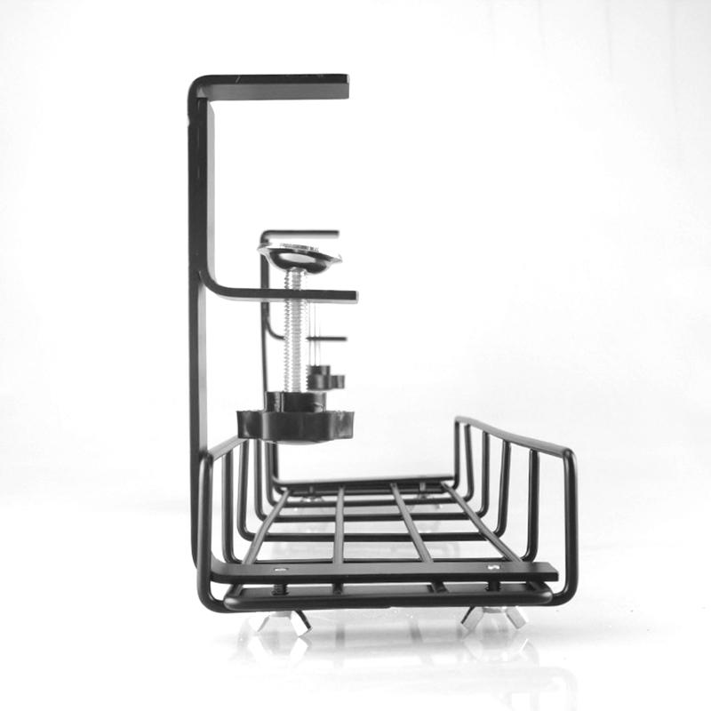Home Office Standing Desk Under Desk Cable Management Tray Metal Wire Cable Management Under Desk Cord Organize with Clamp